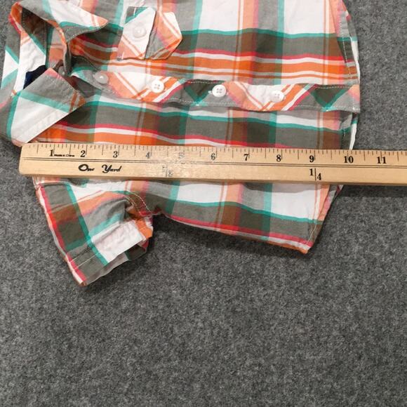 Old Navy Baby Boy Sz 0-3M Plaid Button‎ Shirt 100% Cotton Western Cowboy Preppy - Picture 7 of 7